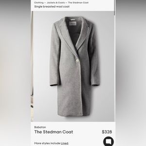 Perfect used condition, XS Babaton Stedman Coat (unlined).